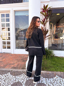 Conjunto Valentina em Tricô com Gola Alta e Calça