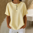 (Compre 1 Leve 2) Blusa Marina Com Listras Delicadas e Botões Frontais