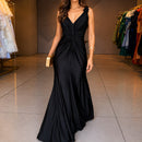 Vestido Gerlane com Decote V e Drapeado Frontal