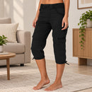 Calça Talyssa Capri com Cós Largo e Cordão Ajustável